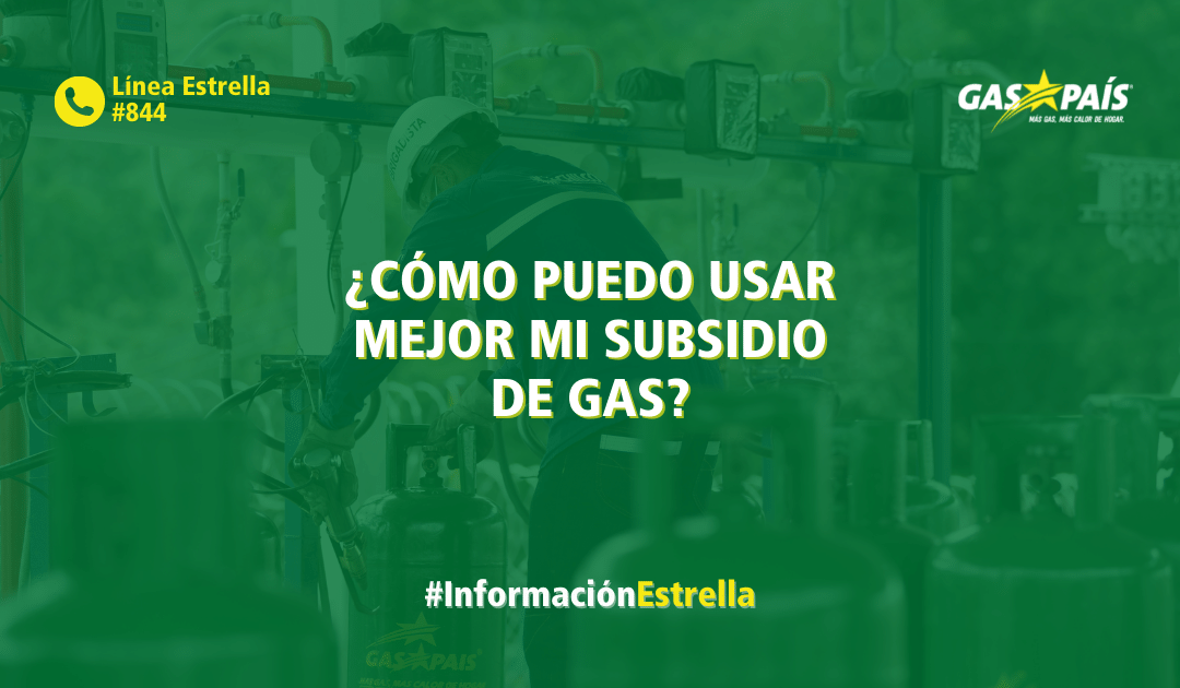 ¿CÓMO PUEDO USAR MEJOR MI SUBSIDIO DE GAS?